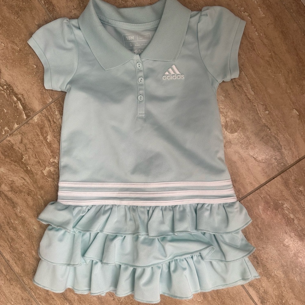 Adidas Kids m/Toddler Polo Dress in Soft Blue
